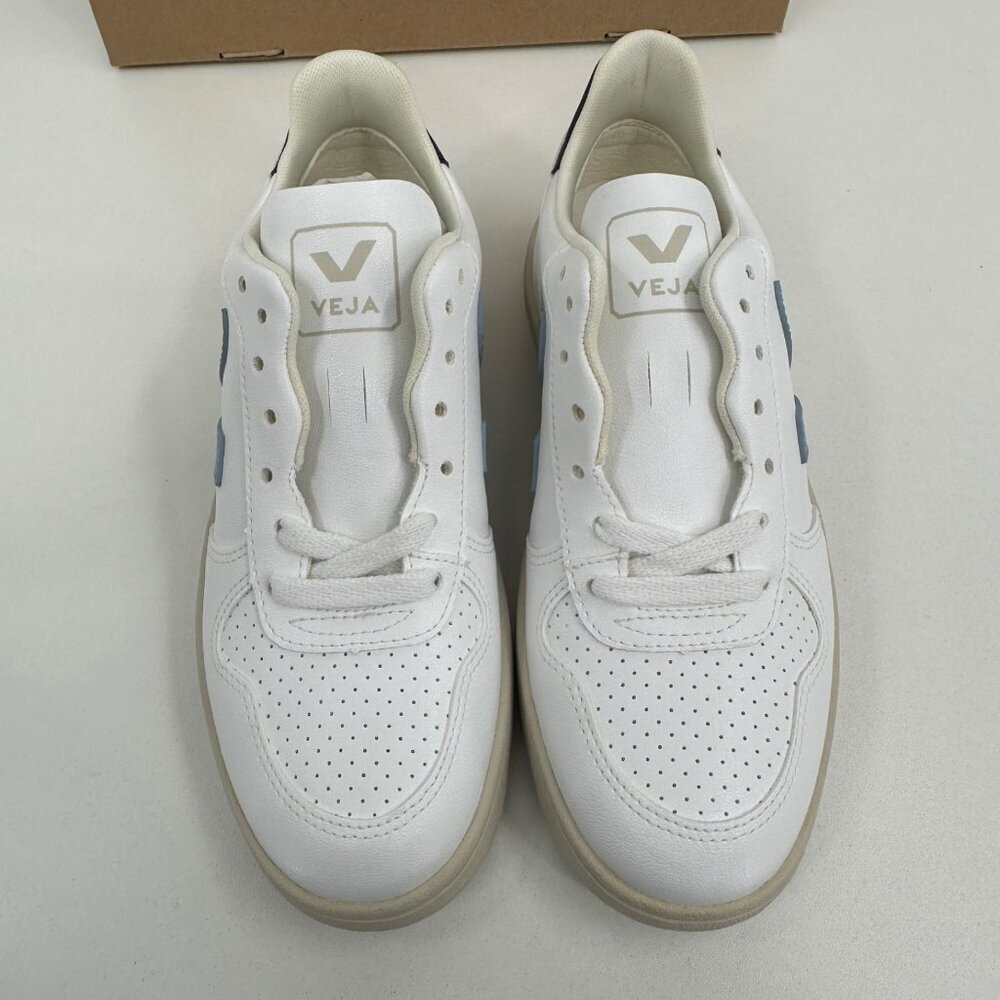 Veja V-10 CWL Sneakers sz 5 Women's 36 EU White/Steel/Nauti Vegan Leather BRAZIL - Picture 8 of 15